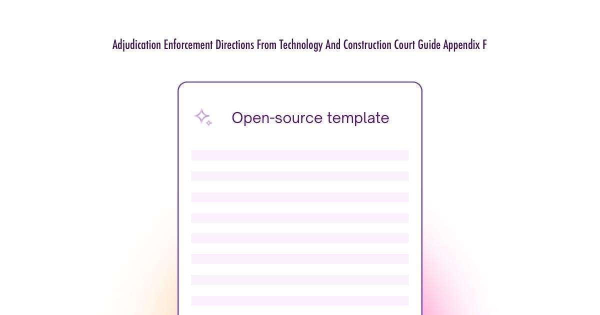 Adjudication Enforcement Directions From Technology And Construction ...