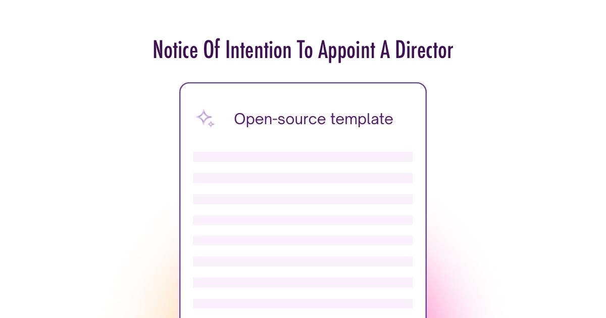 Notice Of Intention To Appoint A Director Template - UK