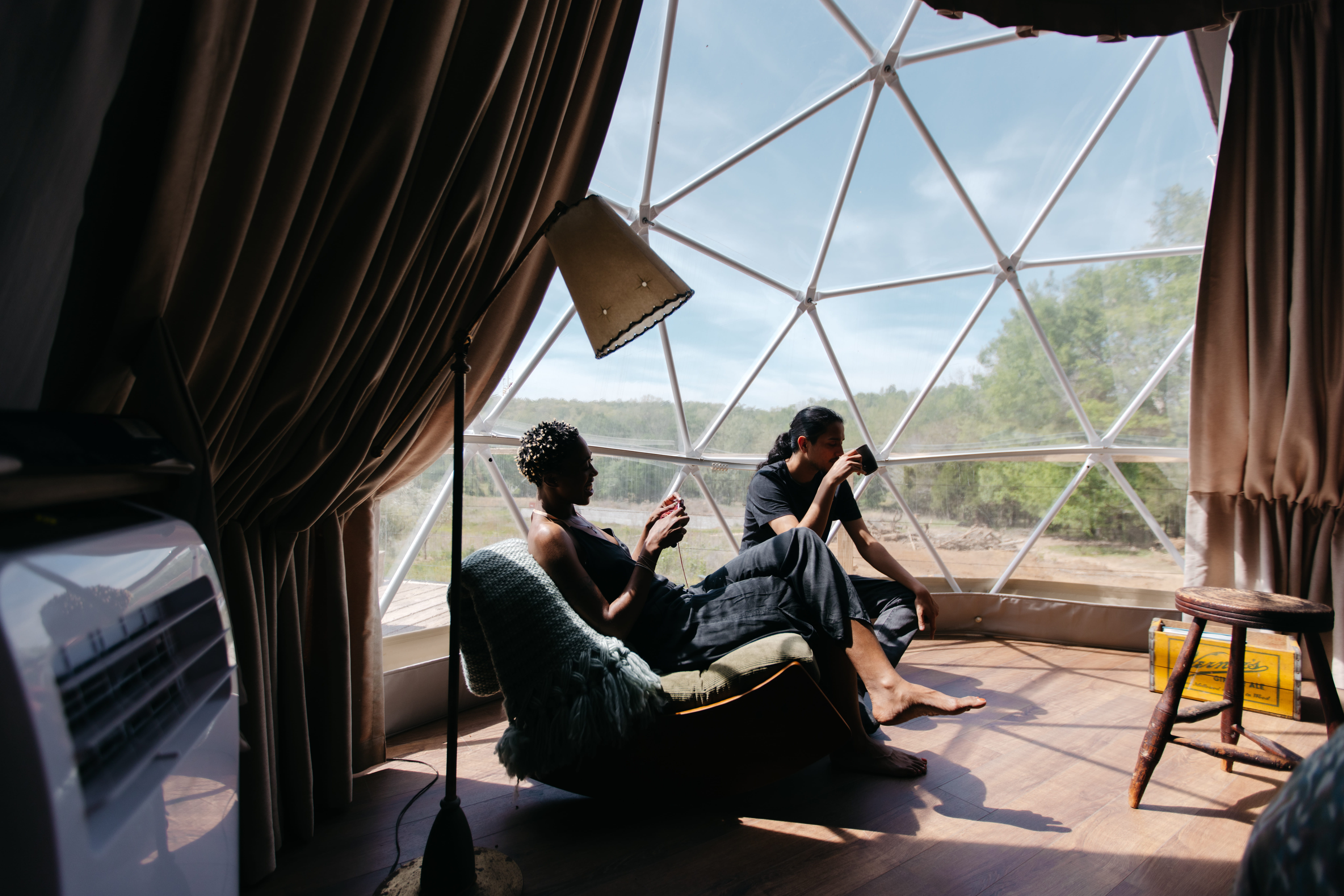 Morning Coffee in the Geodomes