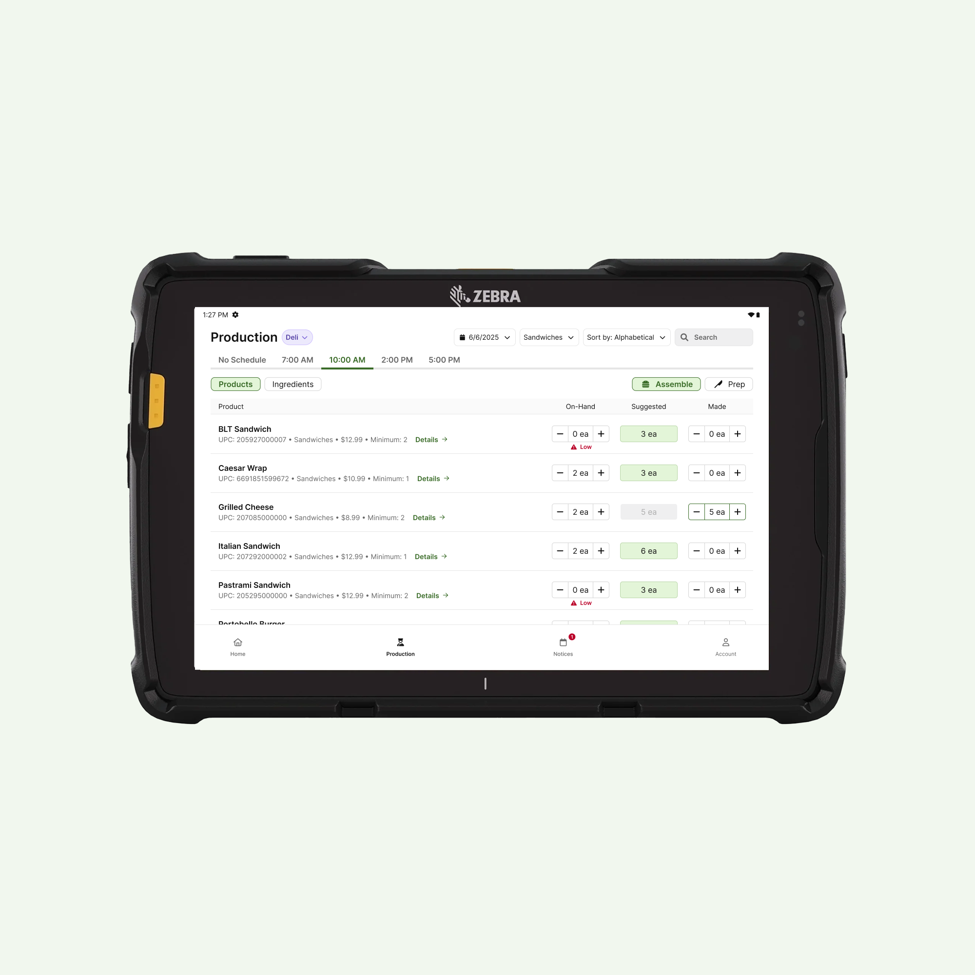 Head office dashboard for managing grocery store operations using AI data.