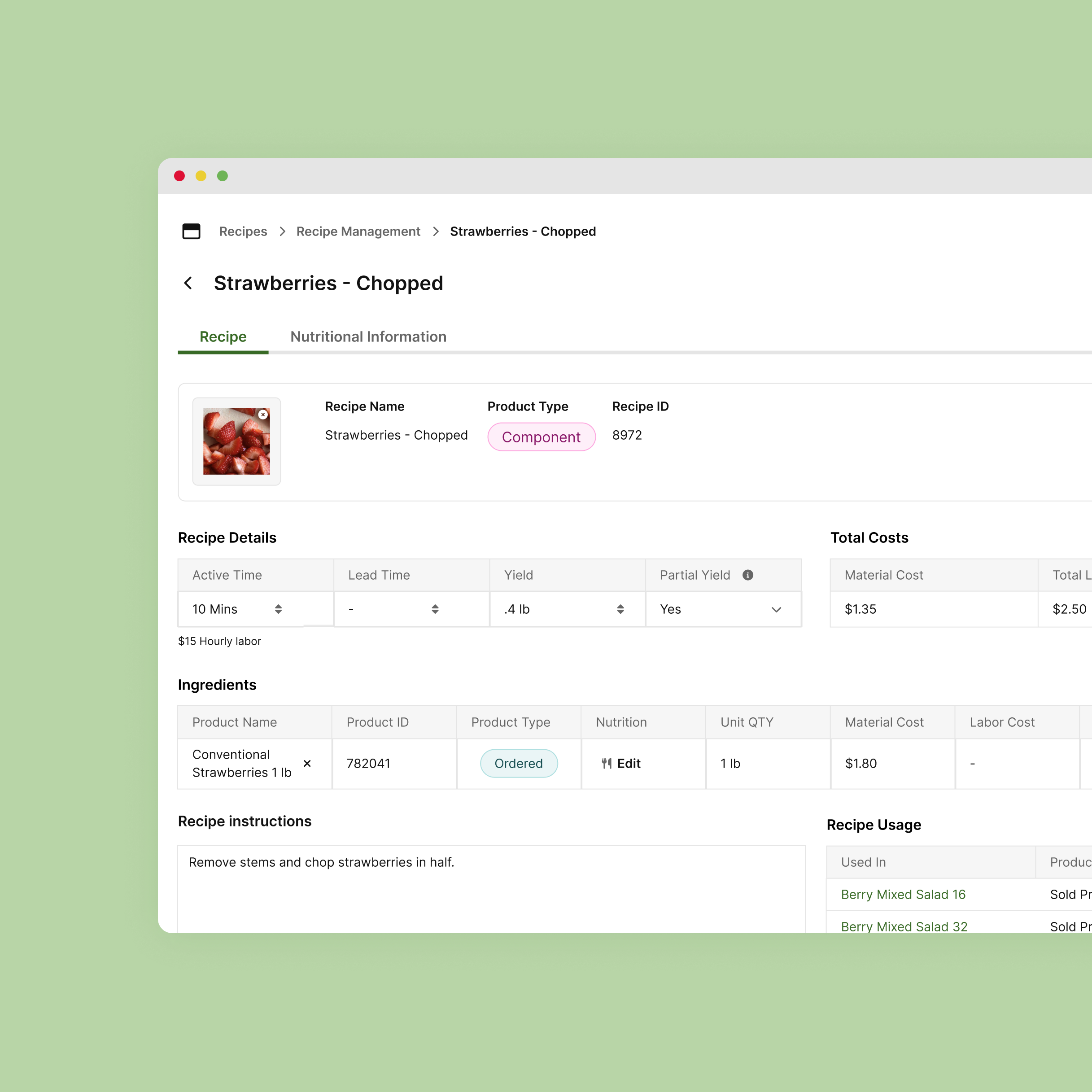Organizing your order list