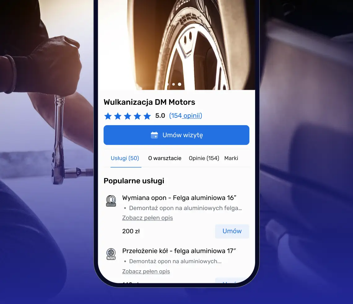 Przykładowe powiadomienie o nowej wizycie umówionej online wysłanej do właściciela warsztatu