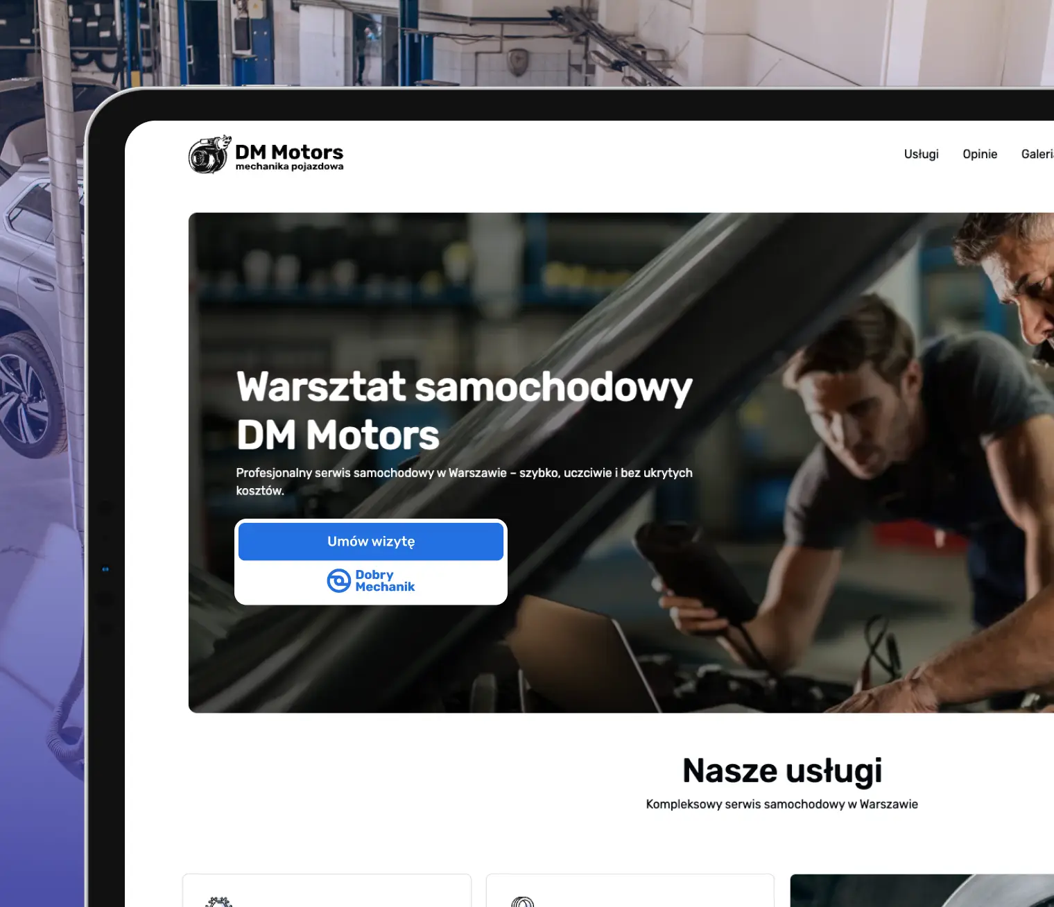 Integracja umawiania online na DobryMechanik.pl z wizytówką Google Moja Firma