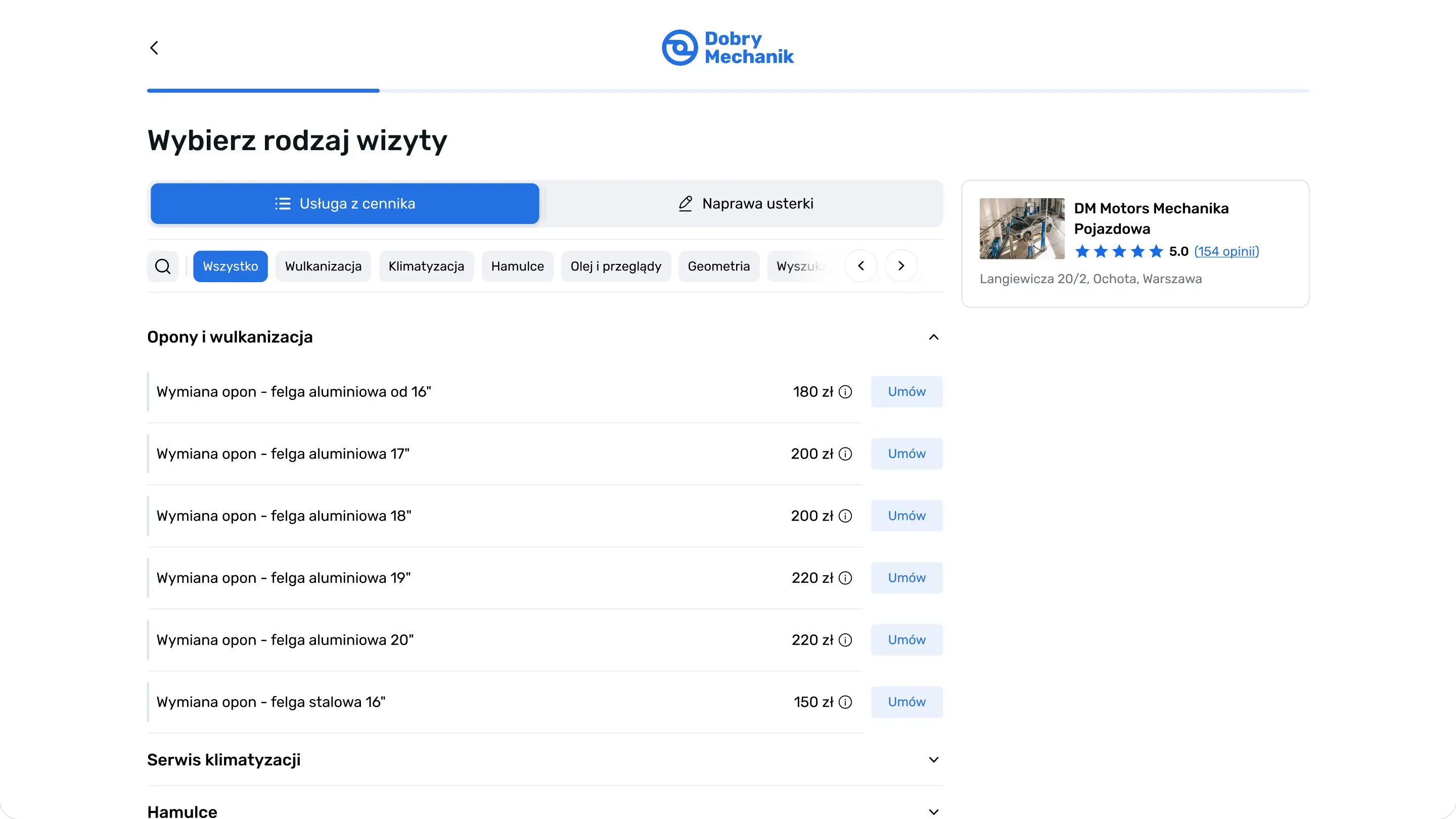 Umawianie online — samodzielne rezerwacje wizyt przez klientów warsztatu w Zilo