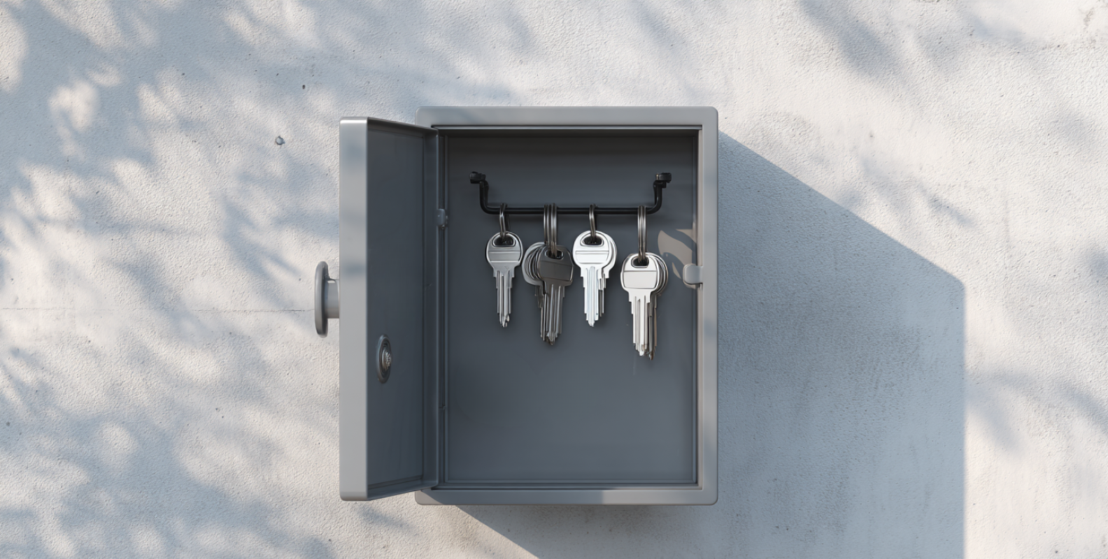 Schlüsseltresor außen an einer Wand
