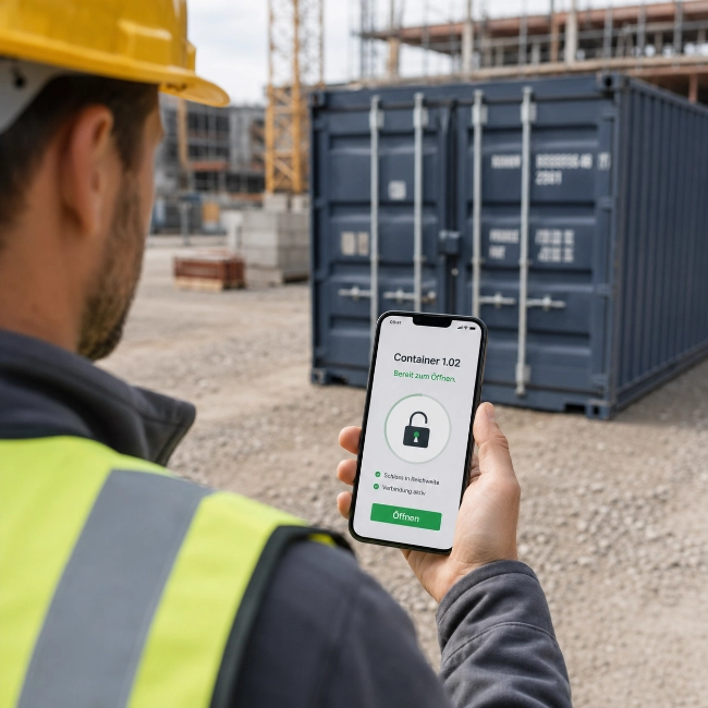Container per Smartphone öffnen und Schlüsselverwaltung durch digitale Berechtigungen ersetzen.