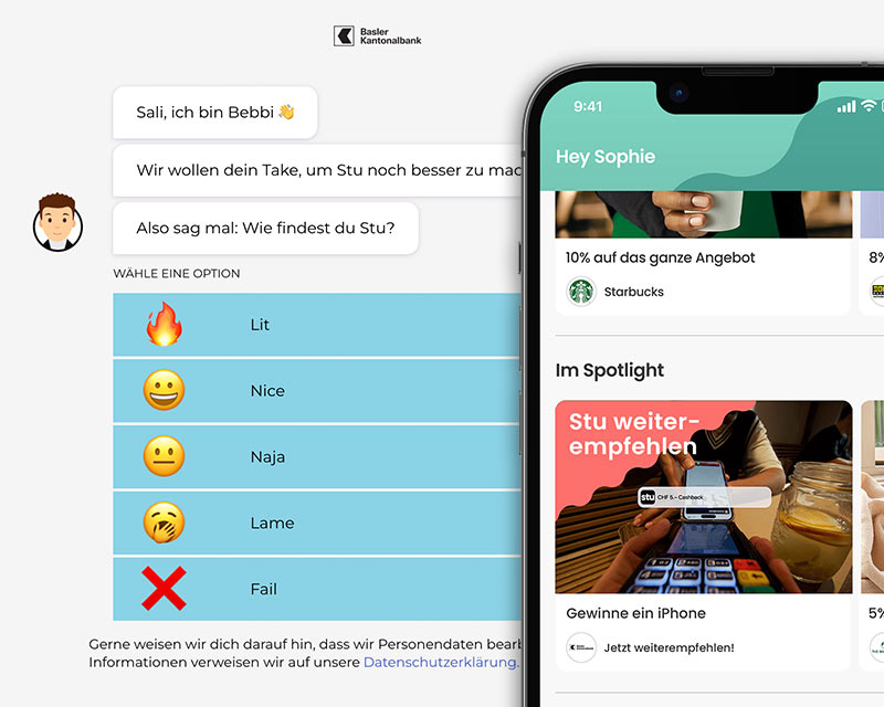Demonstration wie hypt bei der BKB genutzt wird