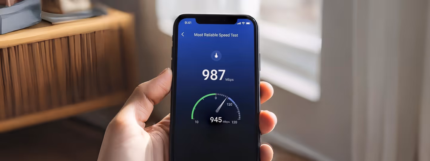 Teste de velocidade mostra internet a 987 Mbps no celular