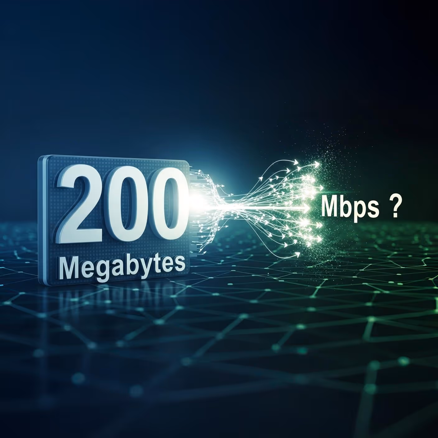 Quanto é 200 megas em Mbps?