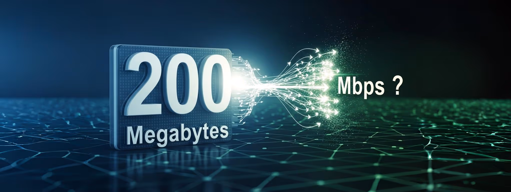 Representação digital pergunta se 200 megabytes equivalem a Mbps.
