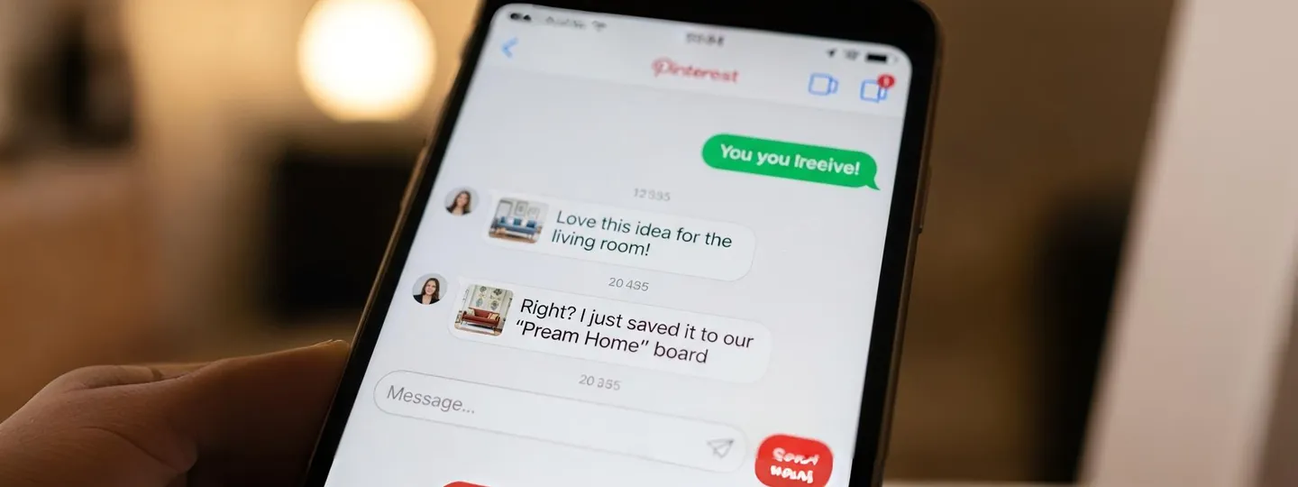 Interface do Pinterest exibindo lista de conversas e mensagens
