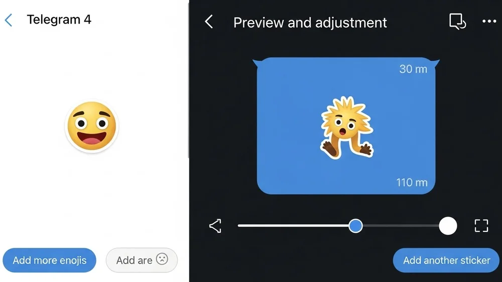 nterface de um aplicativo de edição de stickers com ajustes de velocidade, loop e animação.