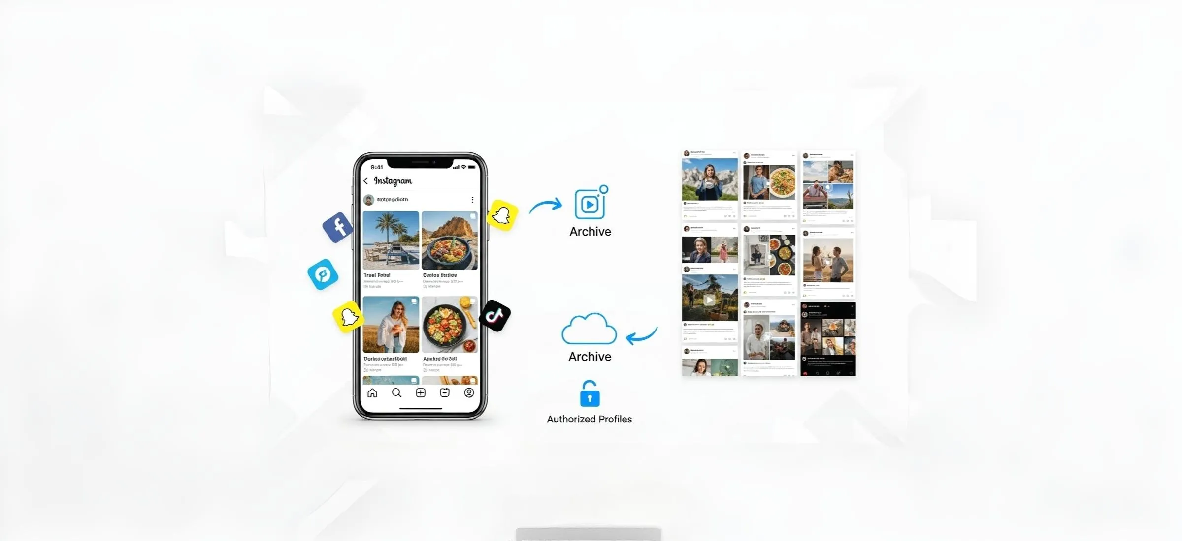 Plataforma arquivando posts de redes sociais automaticamente