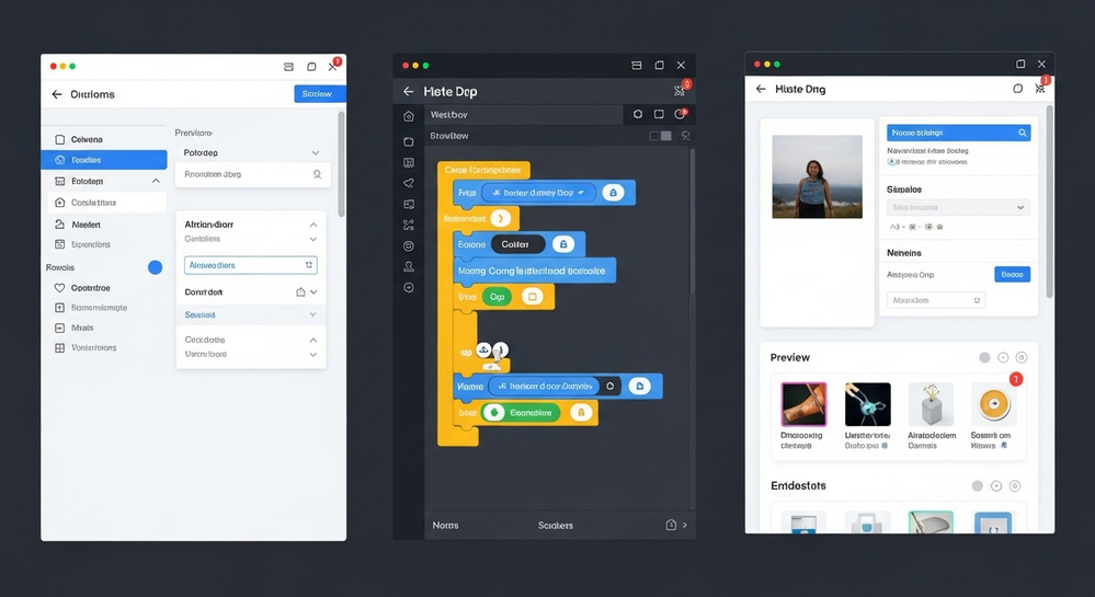 Comparativo de telas de configuração de chatbots.