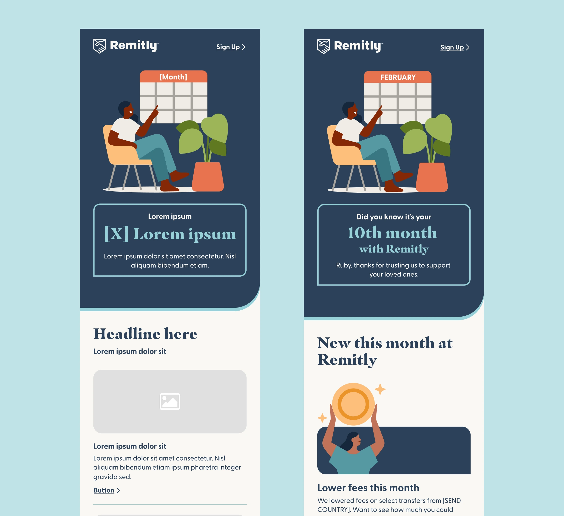 Example email template, revised into a ready-to-use message.