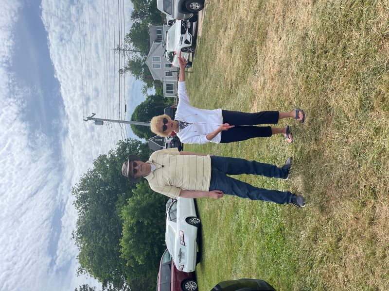George Thurber and Sue Ritchie, getting ready to assist with parking for 2026 Juneteenth celebration