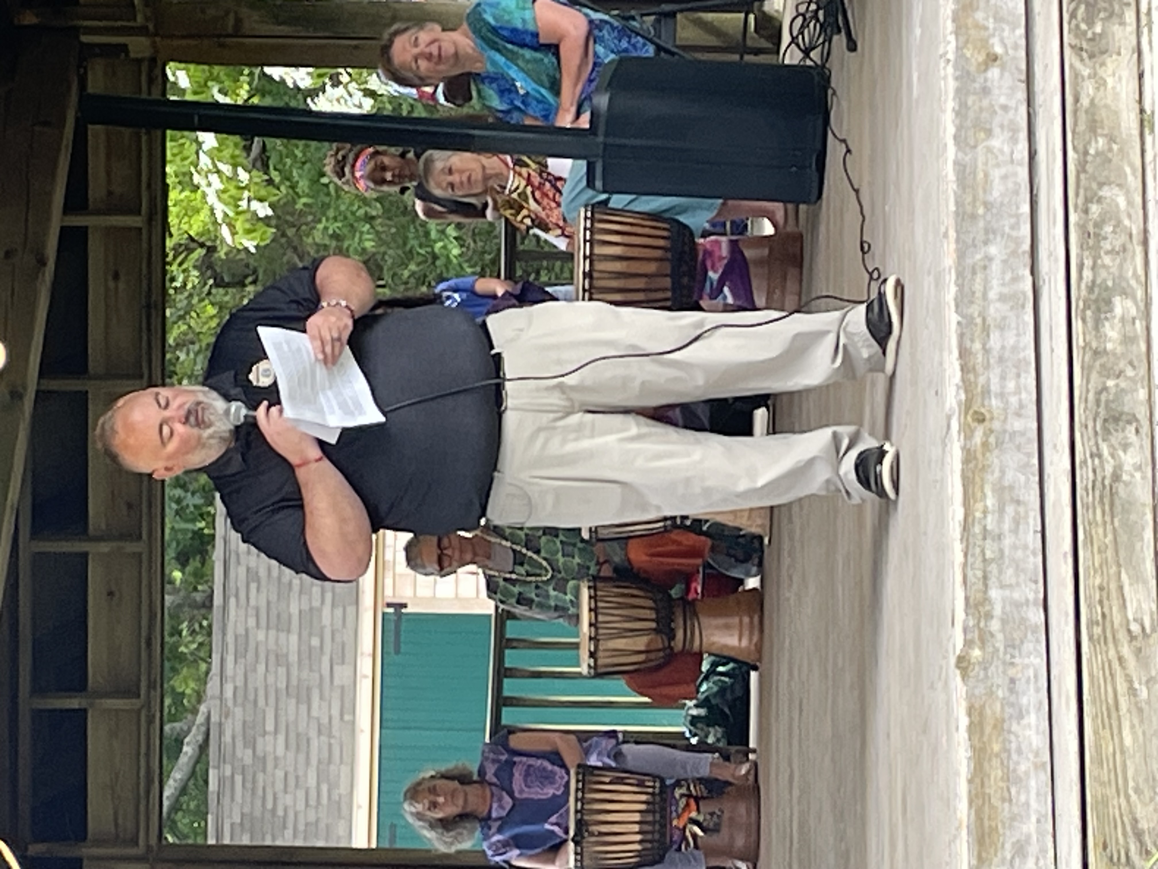 Chief Eldredge reading proclamation at 2026 Juneteenth celebration at Drummer Boy Park