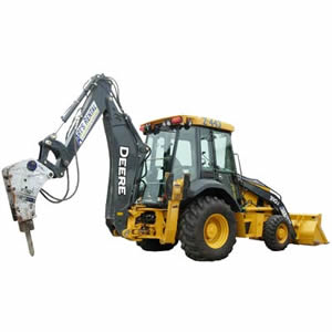 Retroexcavadora con Martillo Hidráulico