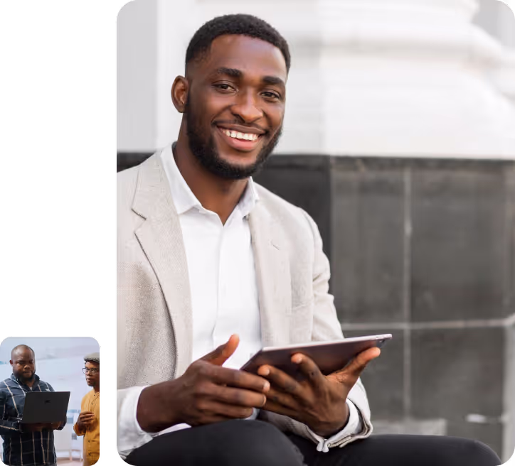 Composition d'Images de jeunes étudiants gabonais.