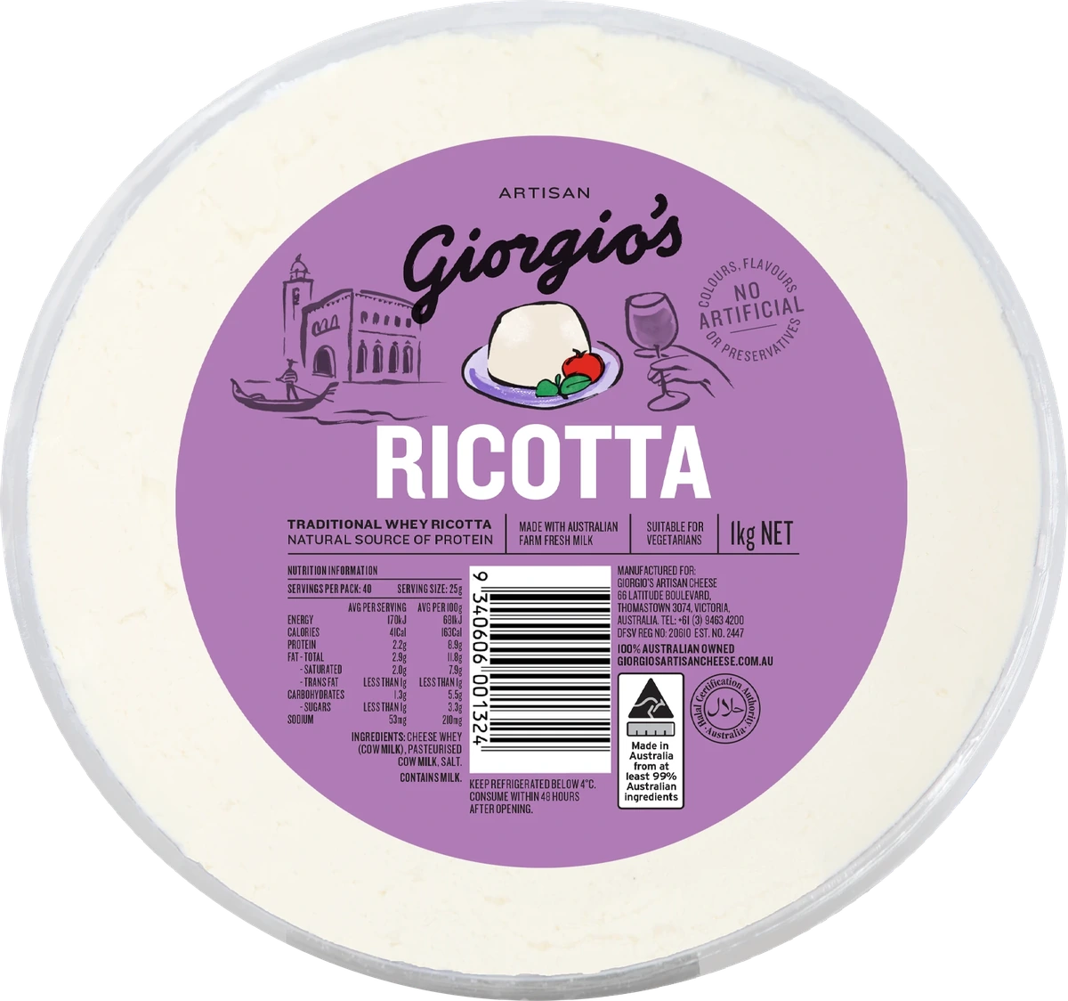 Giorgio's Ricotta pack