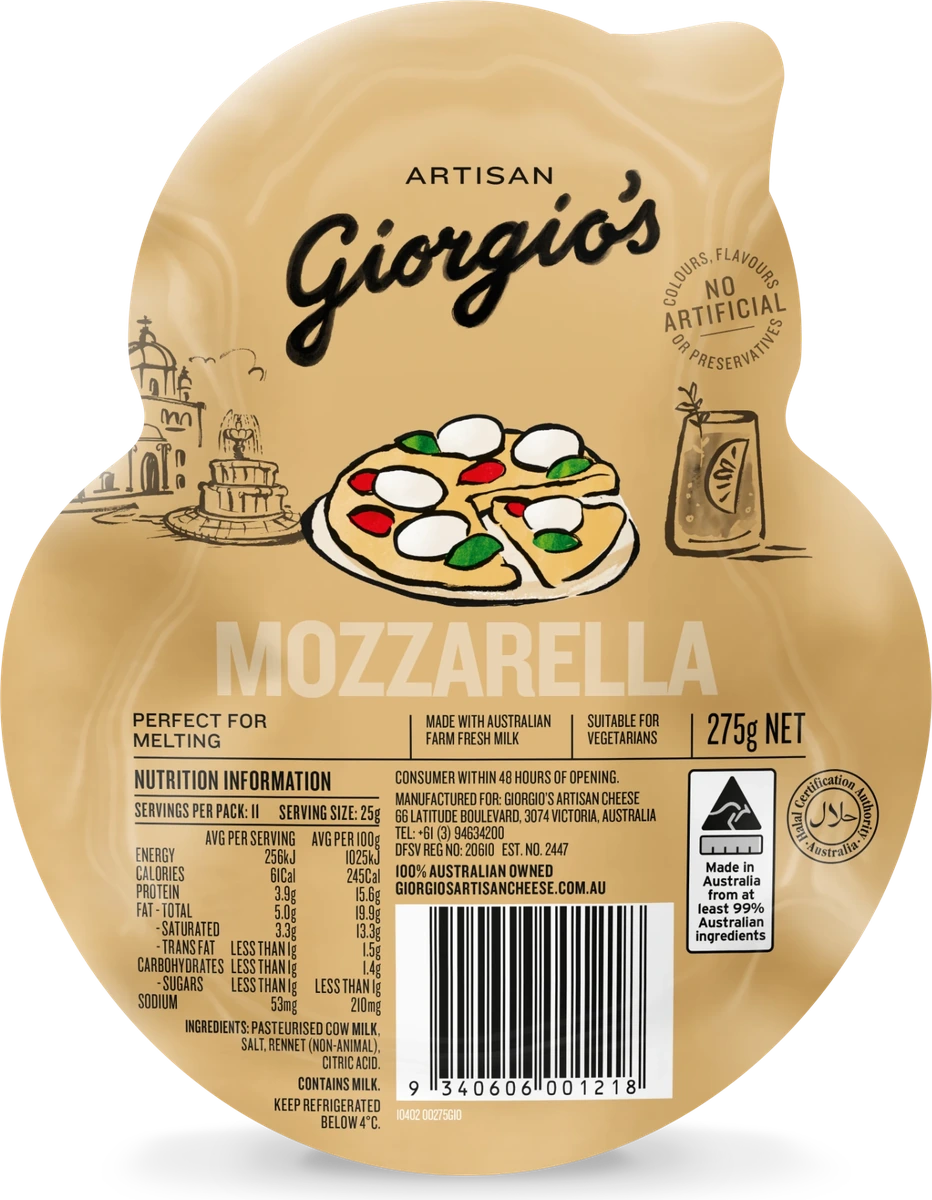 Giorgio's Gourmet Mozzarella pack