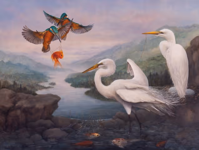 The Fisher Kings - oil on canvas, 810 x 610mm