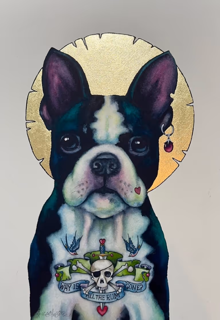 'Saint Nicholas' … watercolour and goldleaf. 250mm x 360mm. Patron saint of reformed pirates and all the Christmassy stuff. Feast day is December 19th (Depending on which calendar you use).