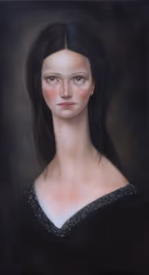 Catherine, oil framed 370 x 610mm