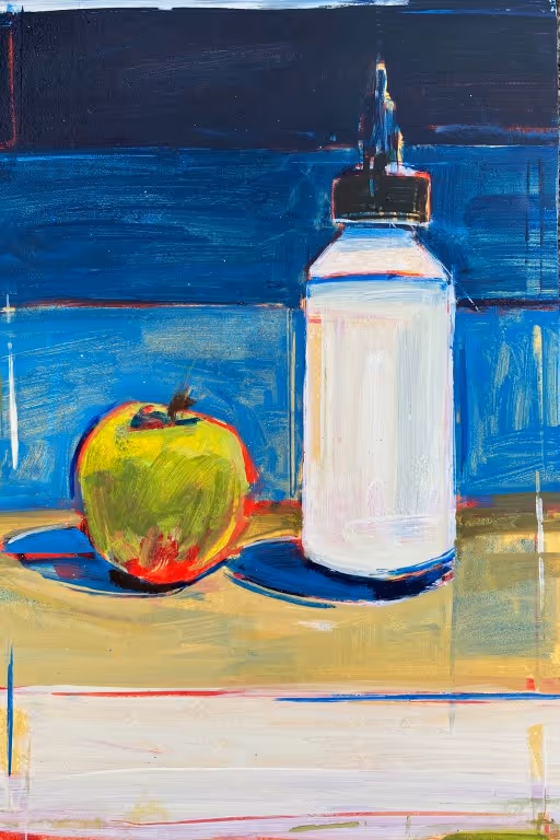 Glue & Apple (oil on board 200 x 300mm)