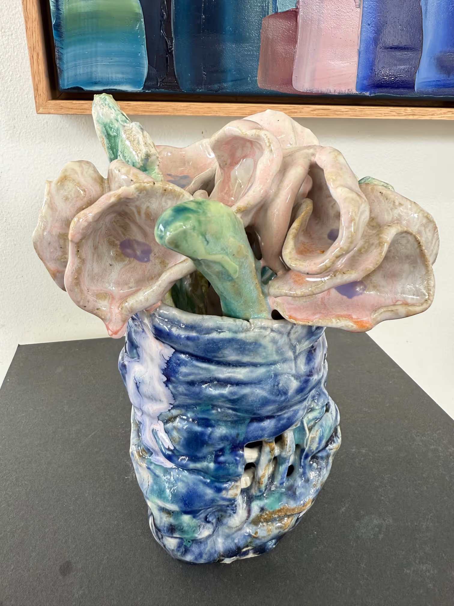 'pot of pinks' approx 200 x 180mm