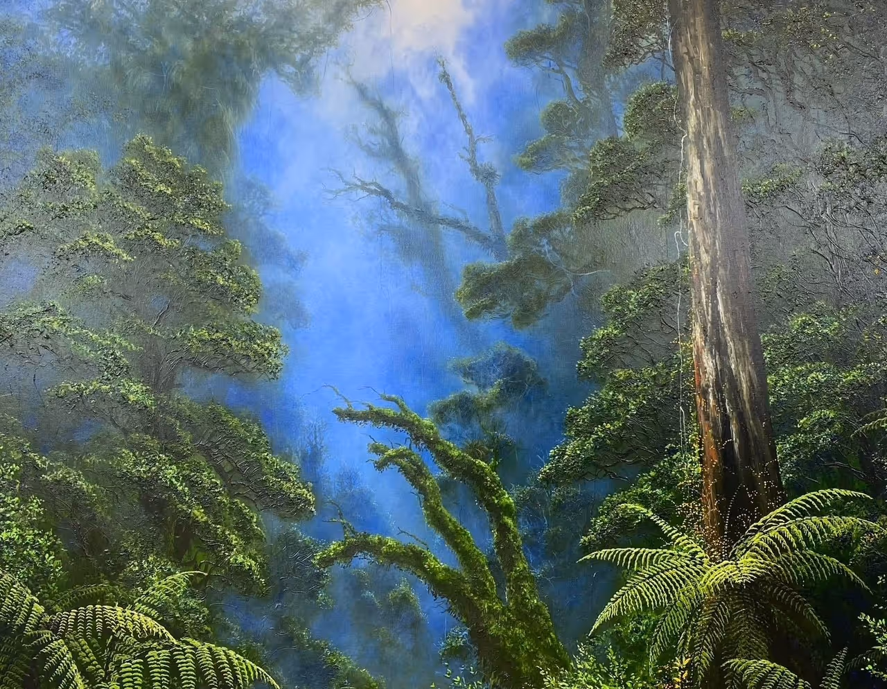 'Misty Valley' oil on canvas 1530 x 1220 mm 