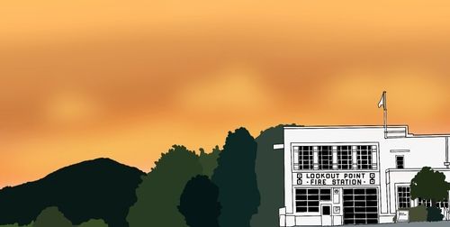 'Fire Skies' digital painting on fine art paper (250 x 500mm uf)