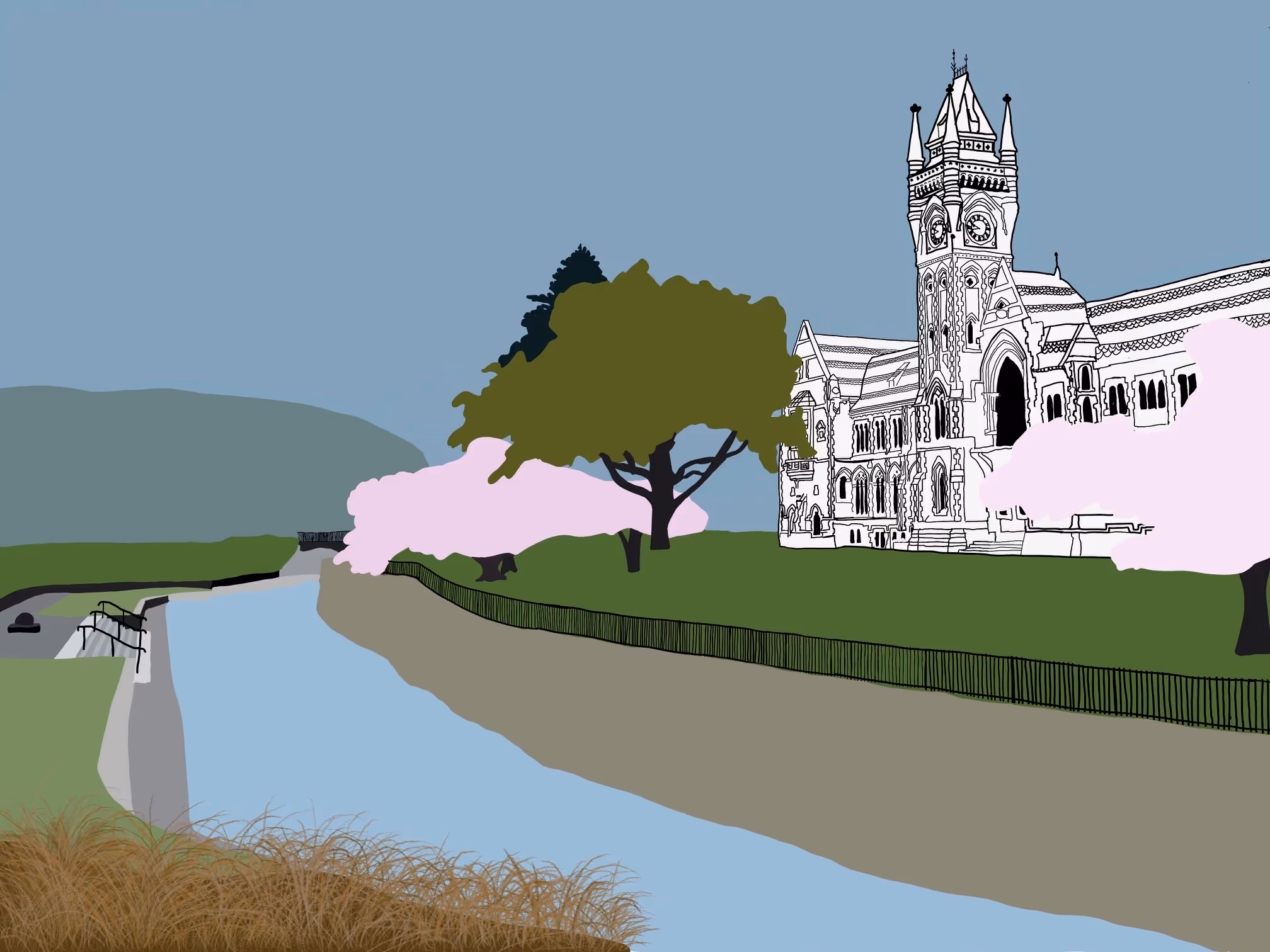 'Varsity Days' (digital painting) 375 x 500 mm uf