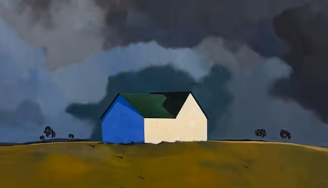 'Central Otago Rain' oil on canvas, 710 x 1011mm framed