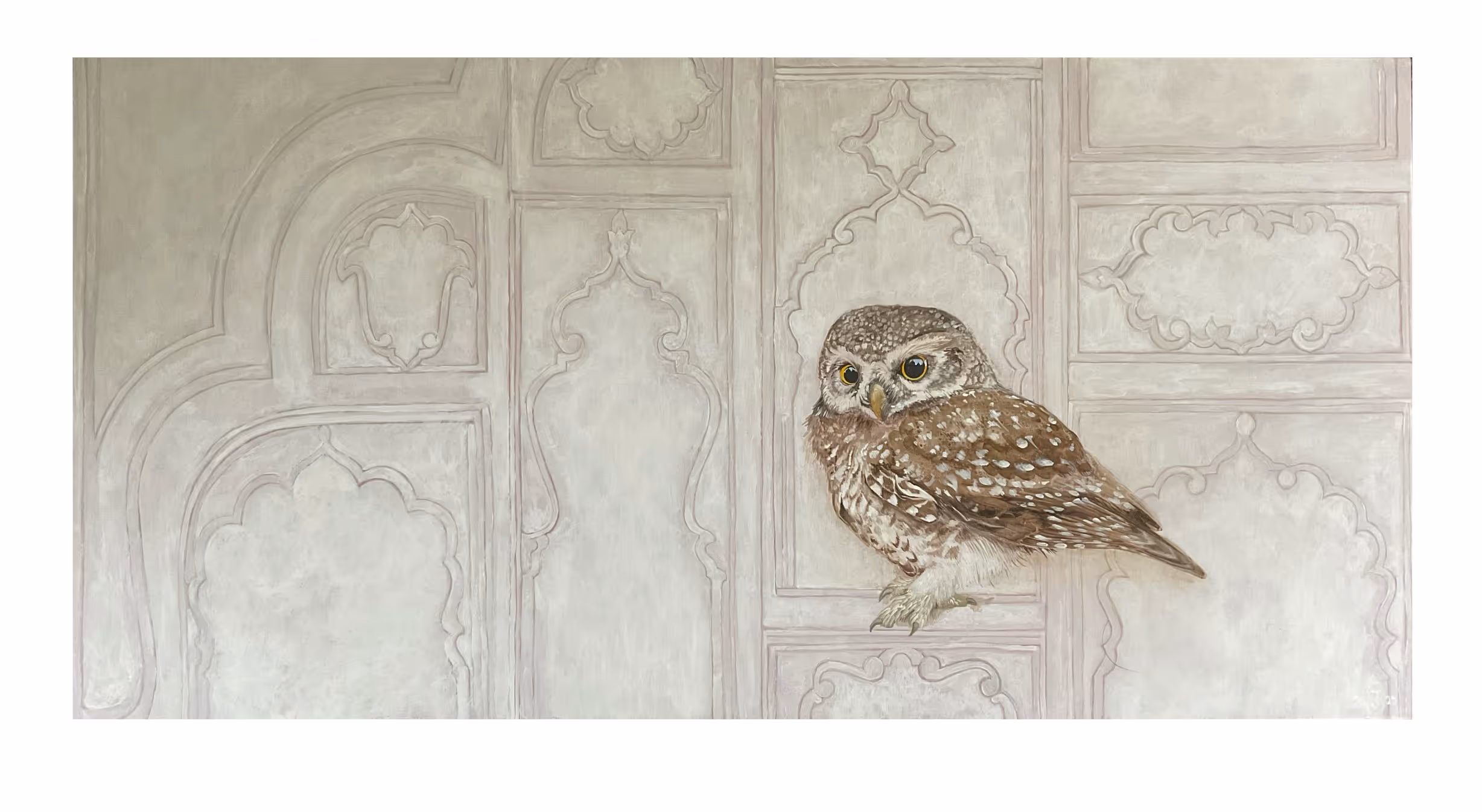 Taj Owl Acrylics on panel 300mm x 600mm