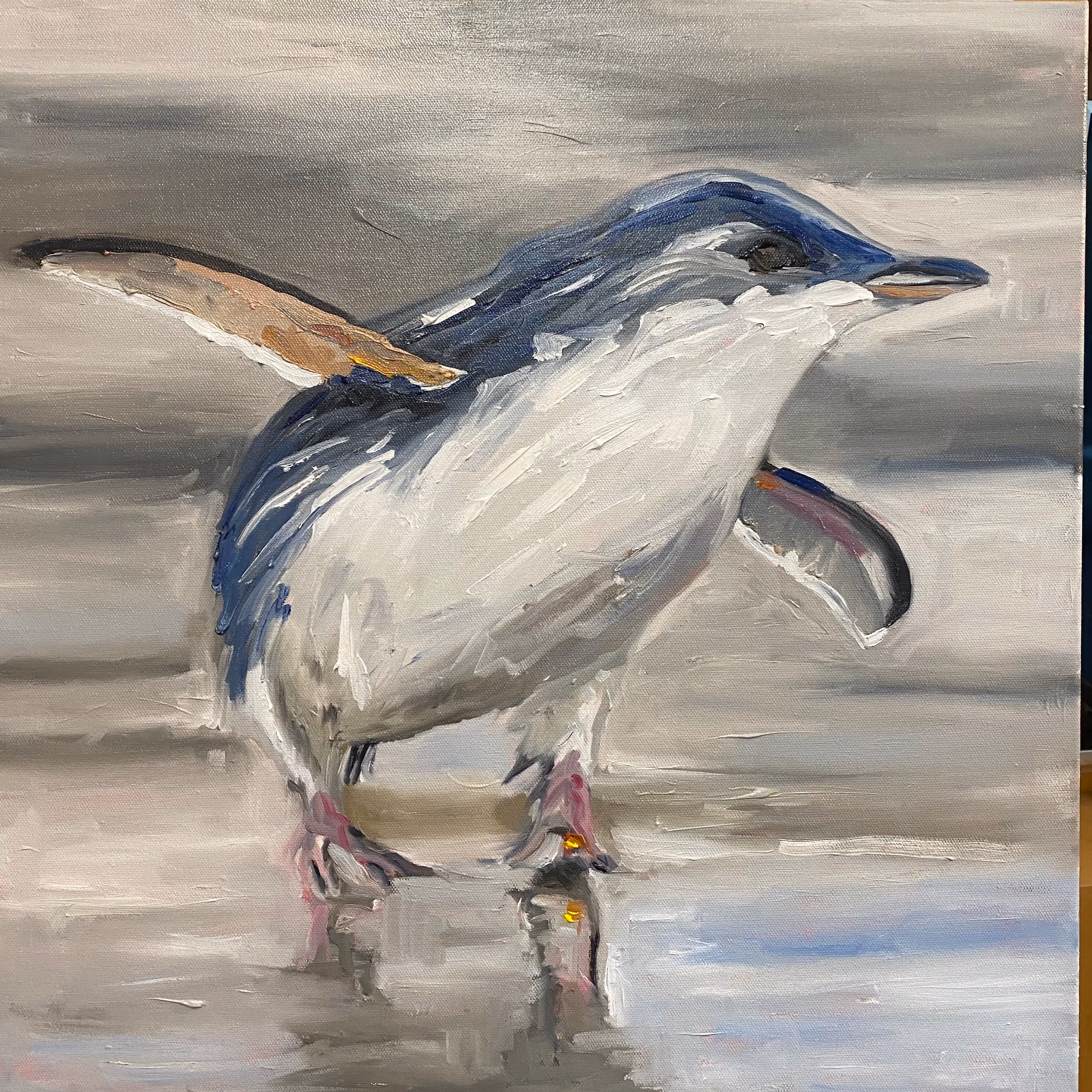 ''Little Blue' oil on canvas, 510 x 510 mm