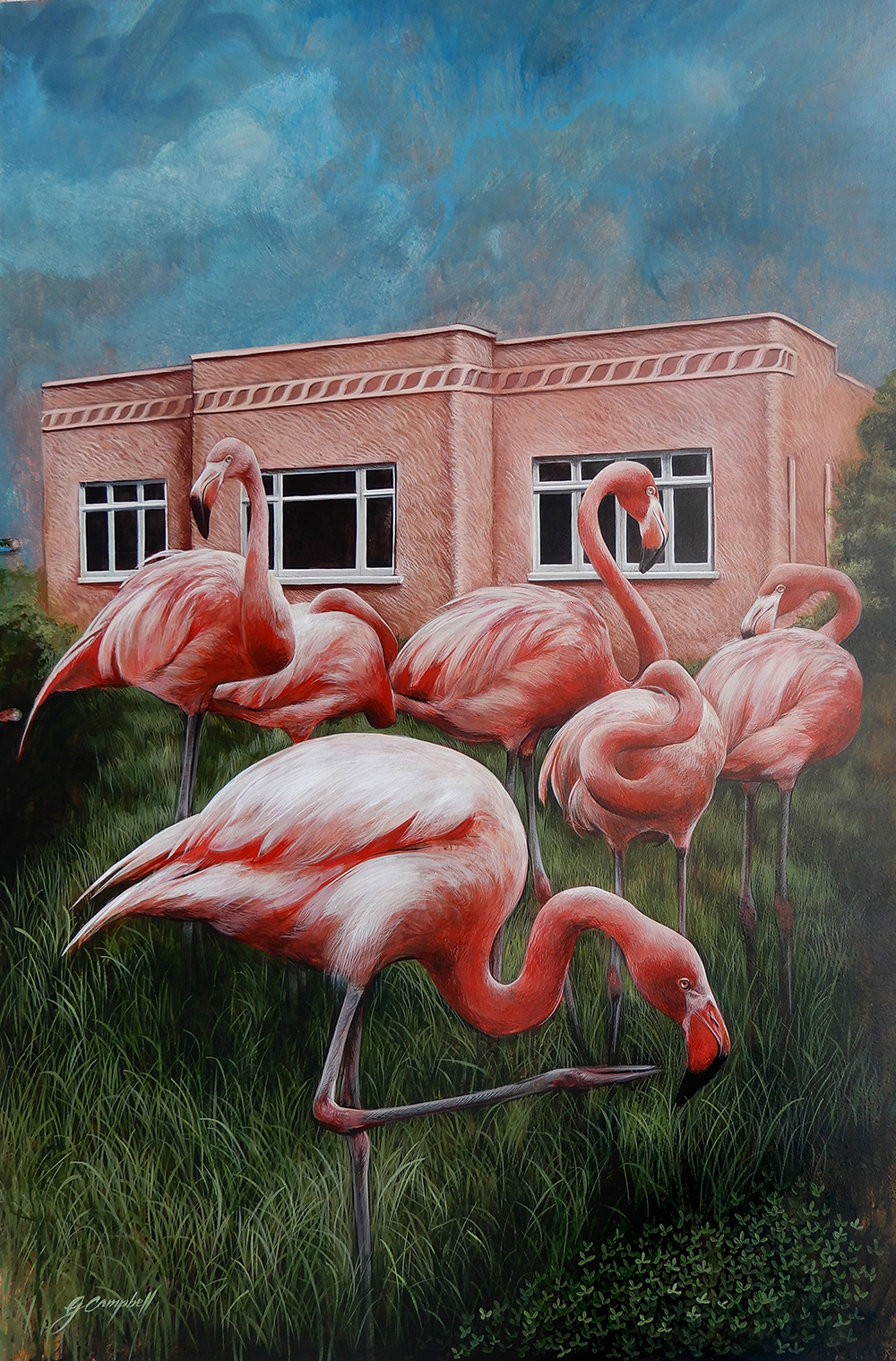'I Went for a Walk' acrylic on aluminium, 600 x 900 mm plus frame 