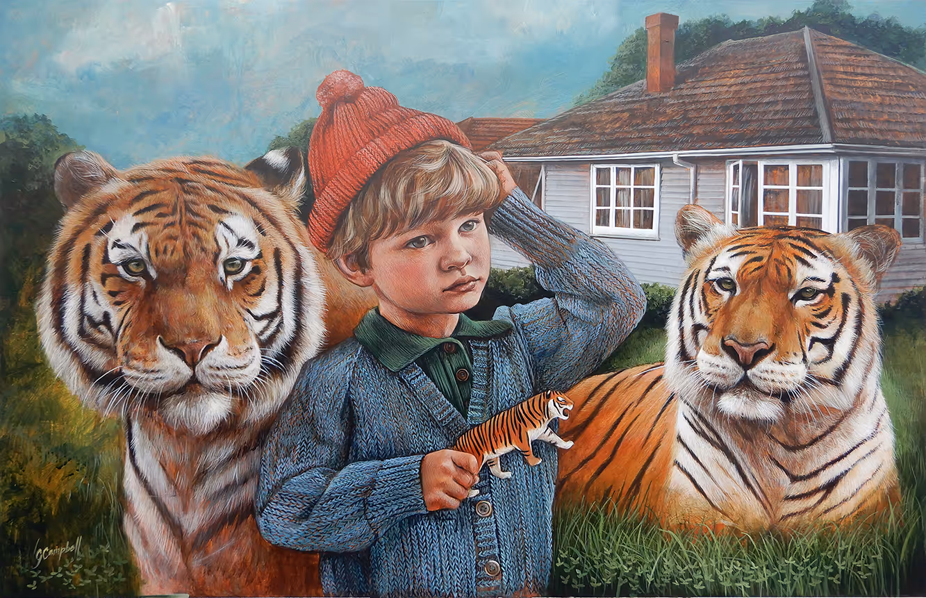 'Pride of Place' acrylic on aluminium, 900 x 600 mm plus frame 