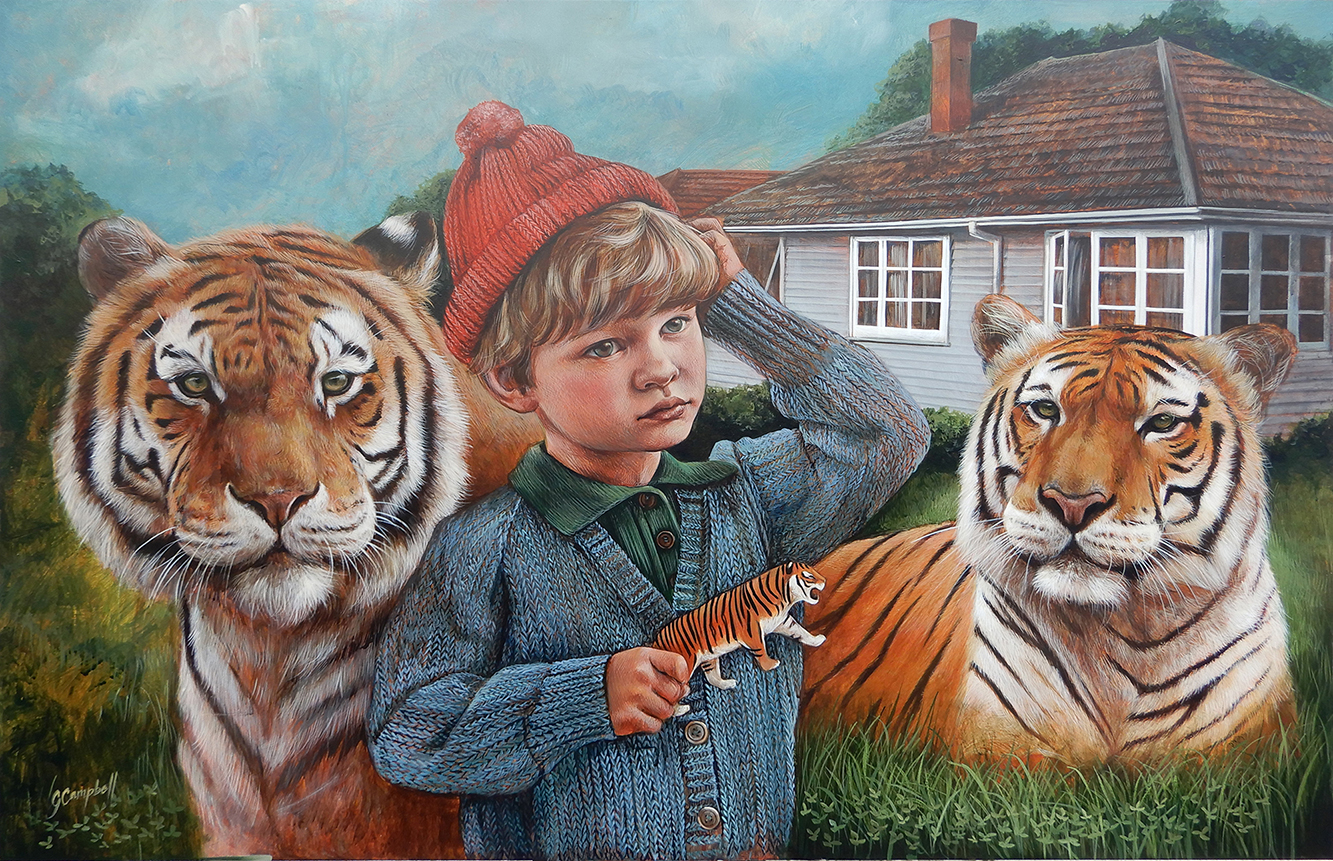 'Pride of Place' acrylic on aluminium, 900 x 600 mm plus frame 