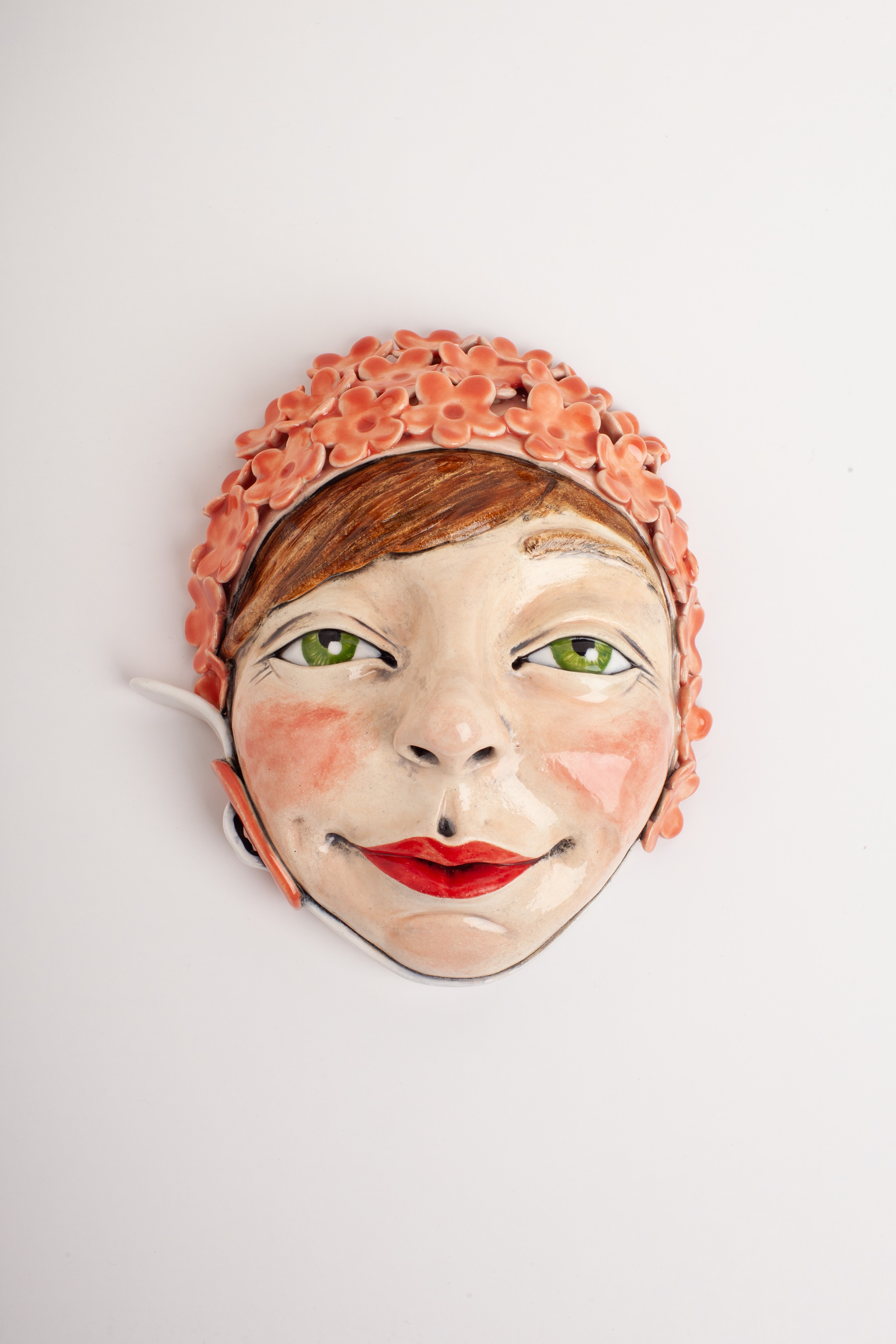 Retro swimmer (wall hanging face) 17-18cm H x 15cm W x 8-9cm D