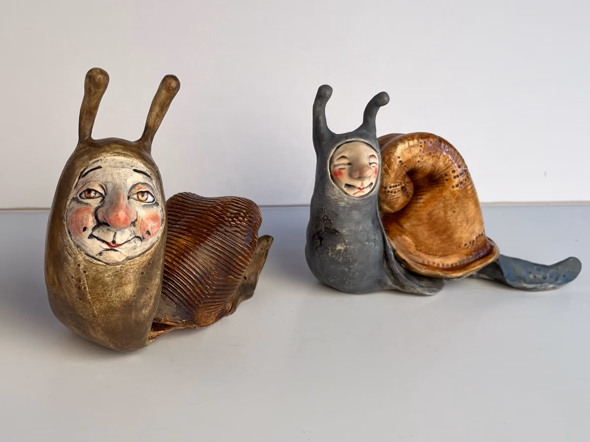 Snails  (ceramic) 13-14cm long  x 10-11cm height