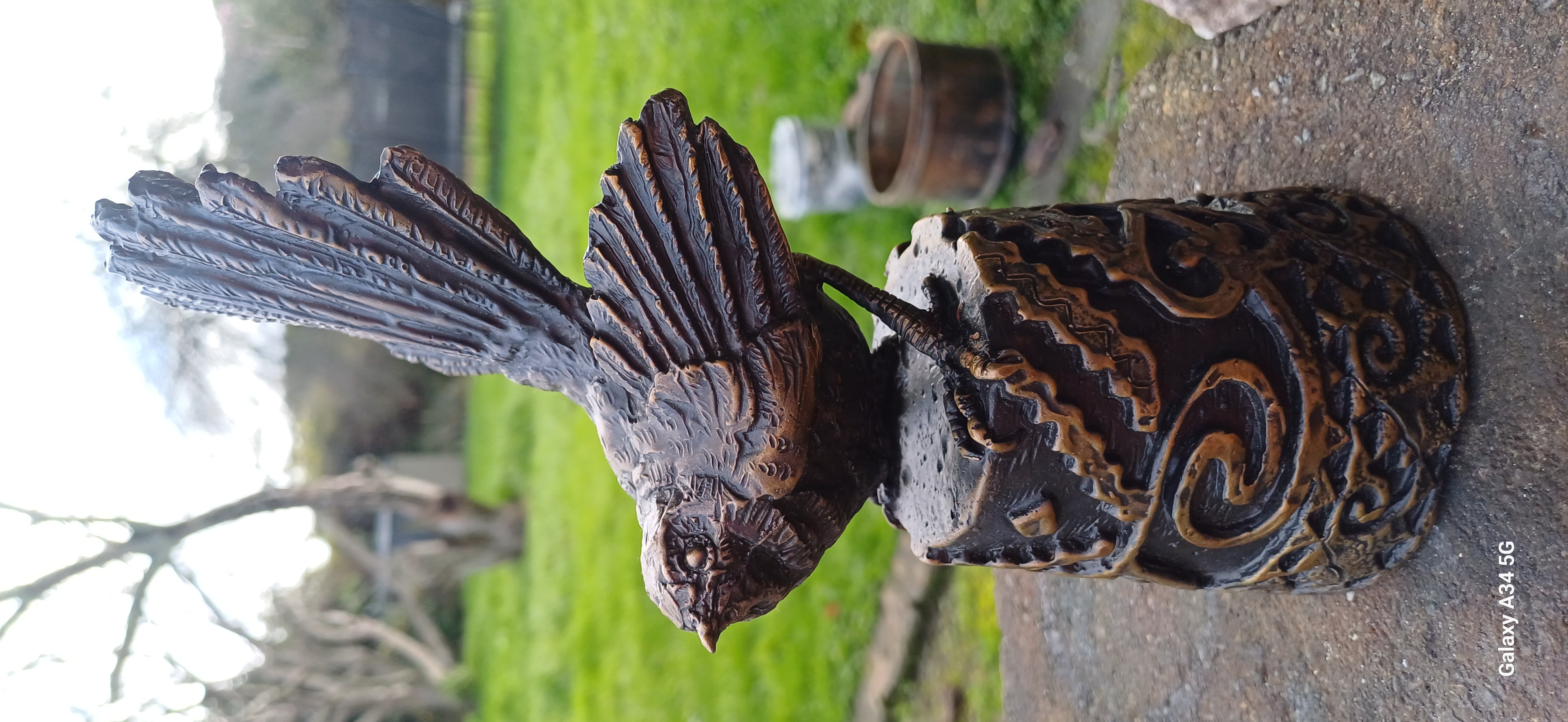 ‘Waiata Wairua Aroha”  Limited edition bronze 11 x 22 cm  Featuring tukutuku or kowhaiwhai patterning