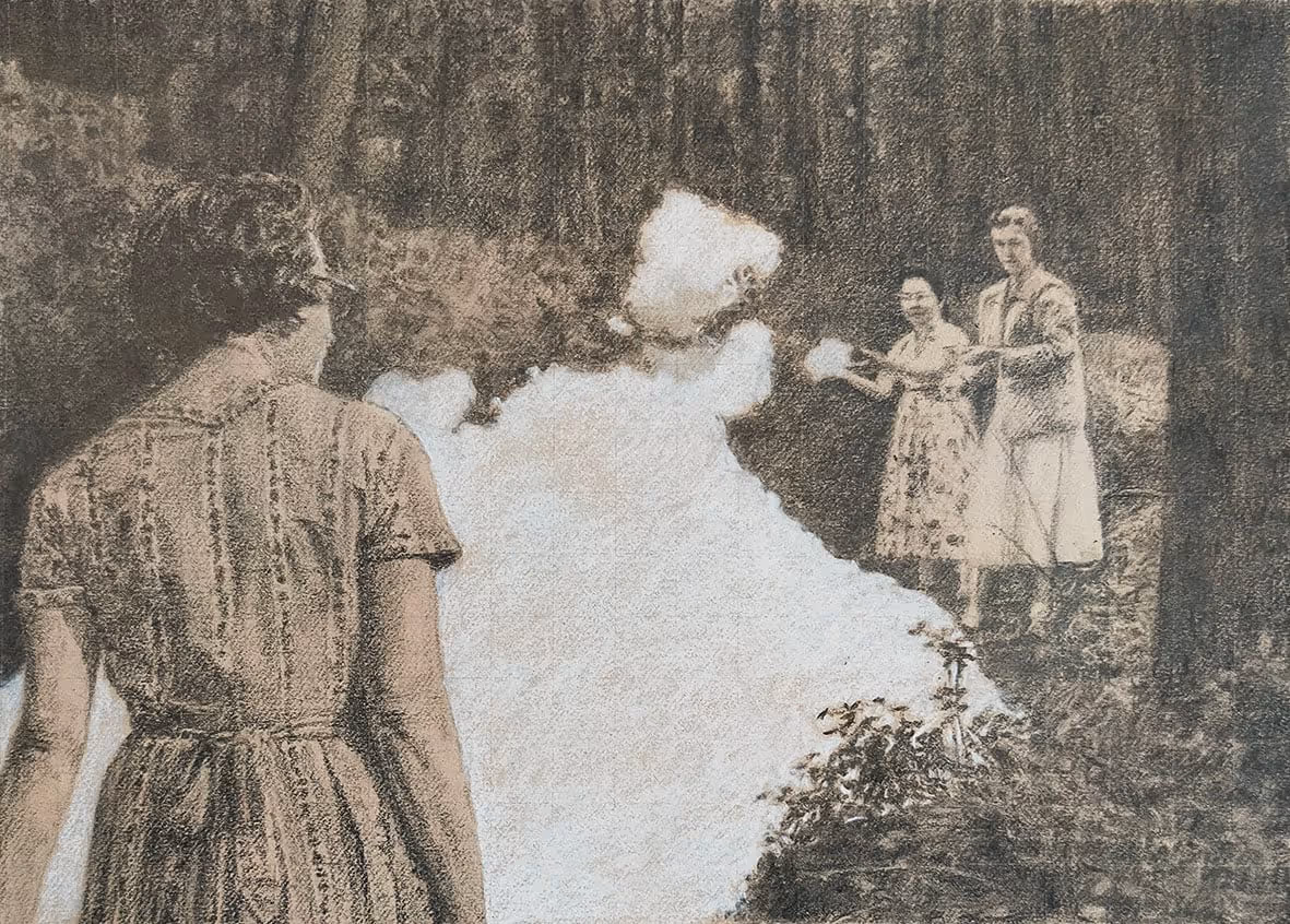 Philip Madill, 'Cloud Cover', - 350 mm x 450 mm, Graphite and White Charcoal on paper, 2025 (plus frame)