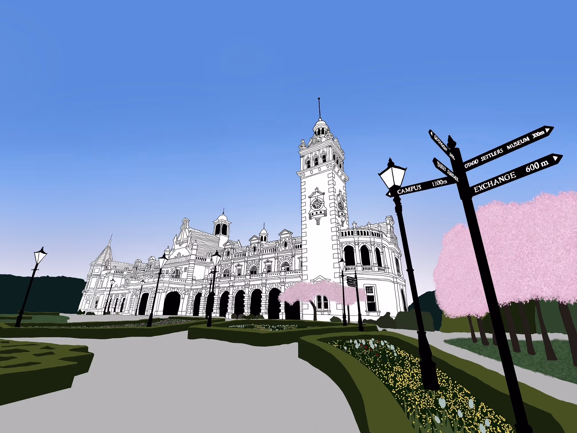 'Dunedin Railway Station' limited edition (30) on fine art paper - image size 380 x 500 mm uf