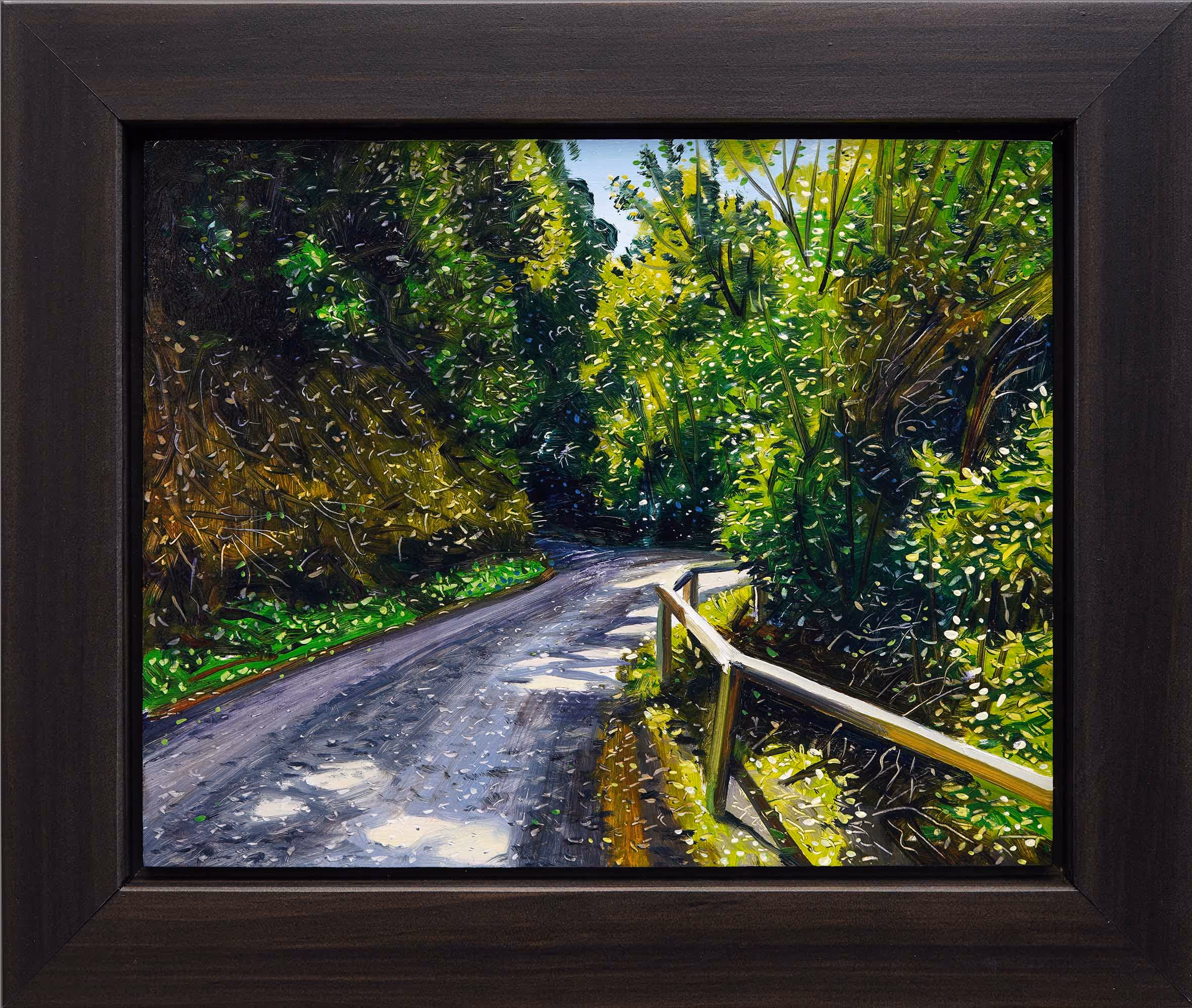 'Burma Road' - green bely study V (oil on panel, framed) 390 x 330mm 