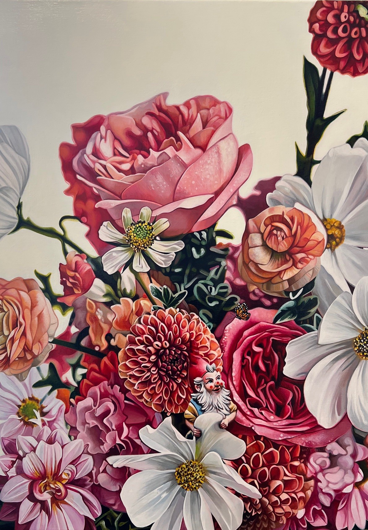 'Bashful' acrylic on canvas (455 x 610 mm plus tray frame) 