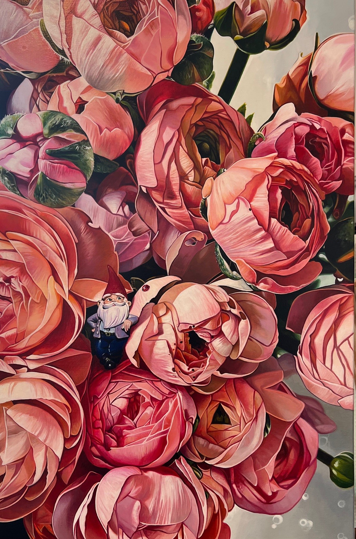 'Happy' acrylic on canvas, (505 x 760 mm plus tray frame) 