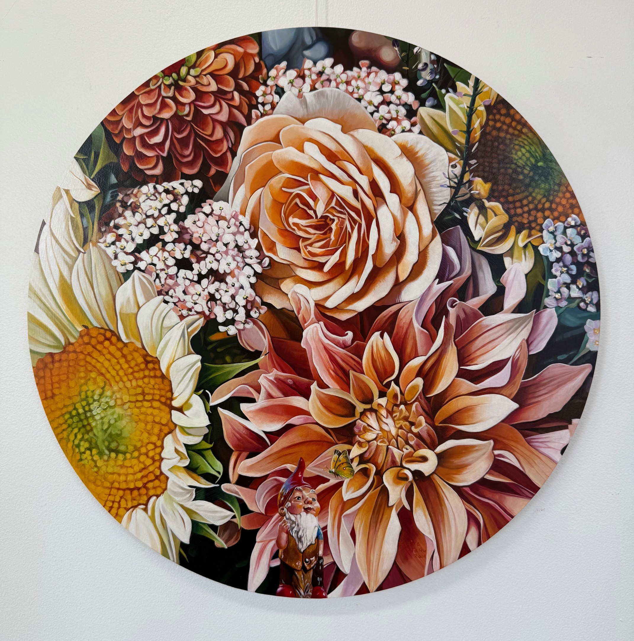 'Dopey' acrylic on panel, 500 mm d 