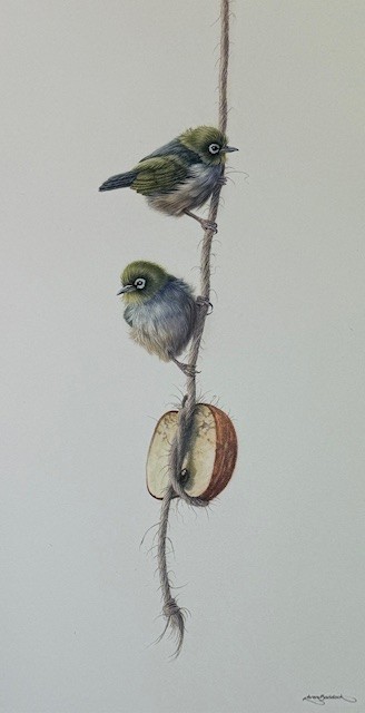 'Adam & Eve" oil on panel, 320 x 600 mm