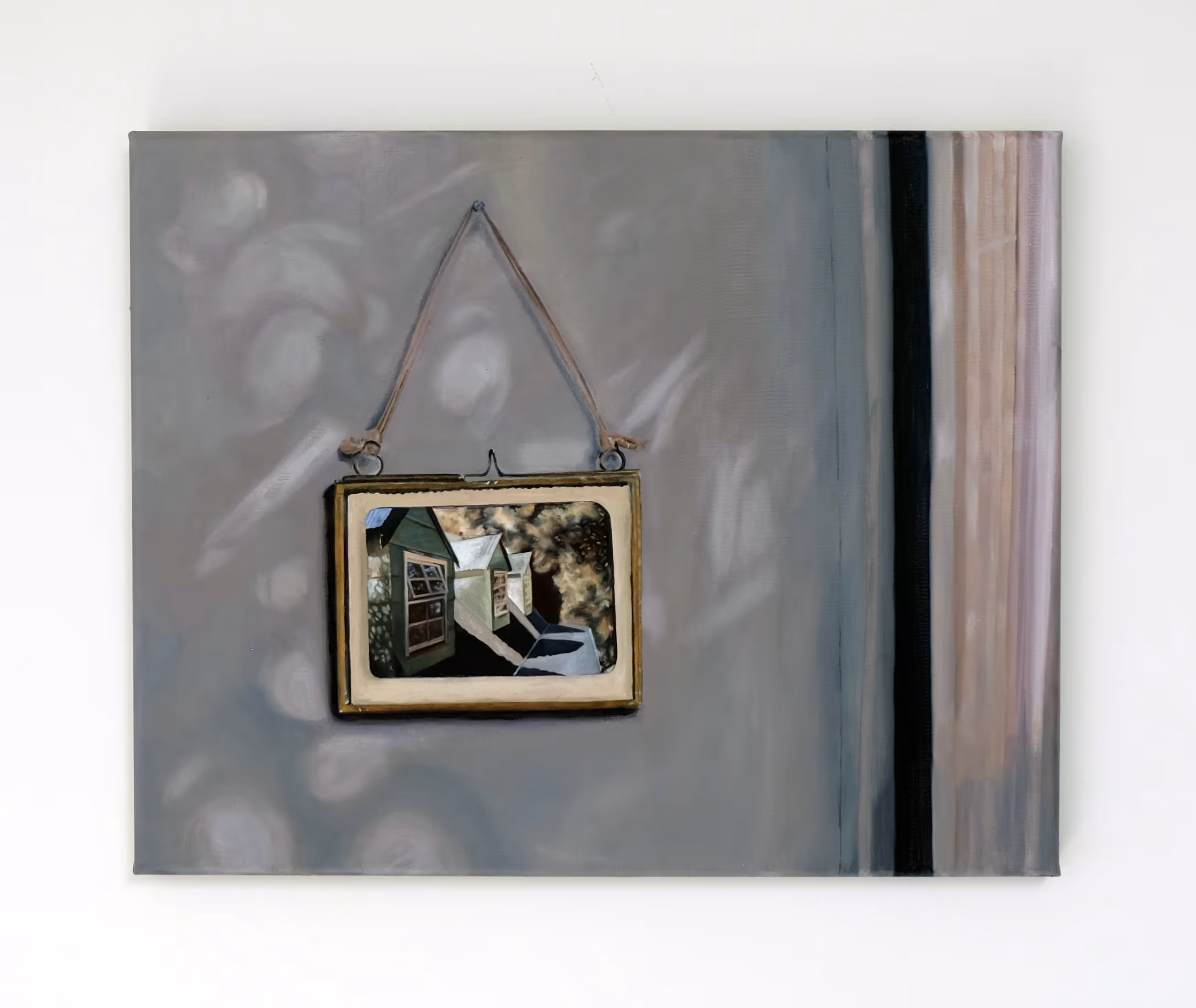 'The Green House Dormers', oil on linen 400 x 500mm